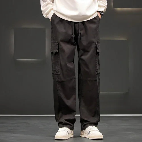Autumn And Winter New Straight Loose Oversized Cargo Pants Jeans Men - Which Mark