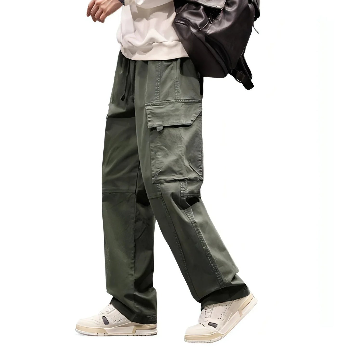 Autumn And Winter New Straight Loose Oversized Cargo Pants Jeans Men - Which Mark