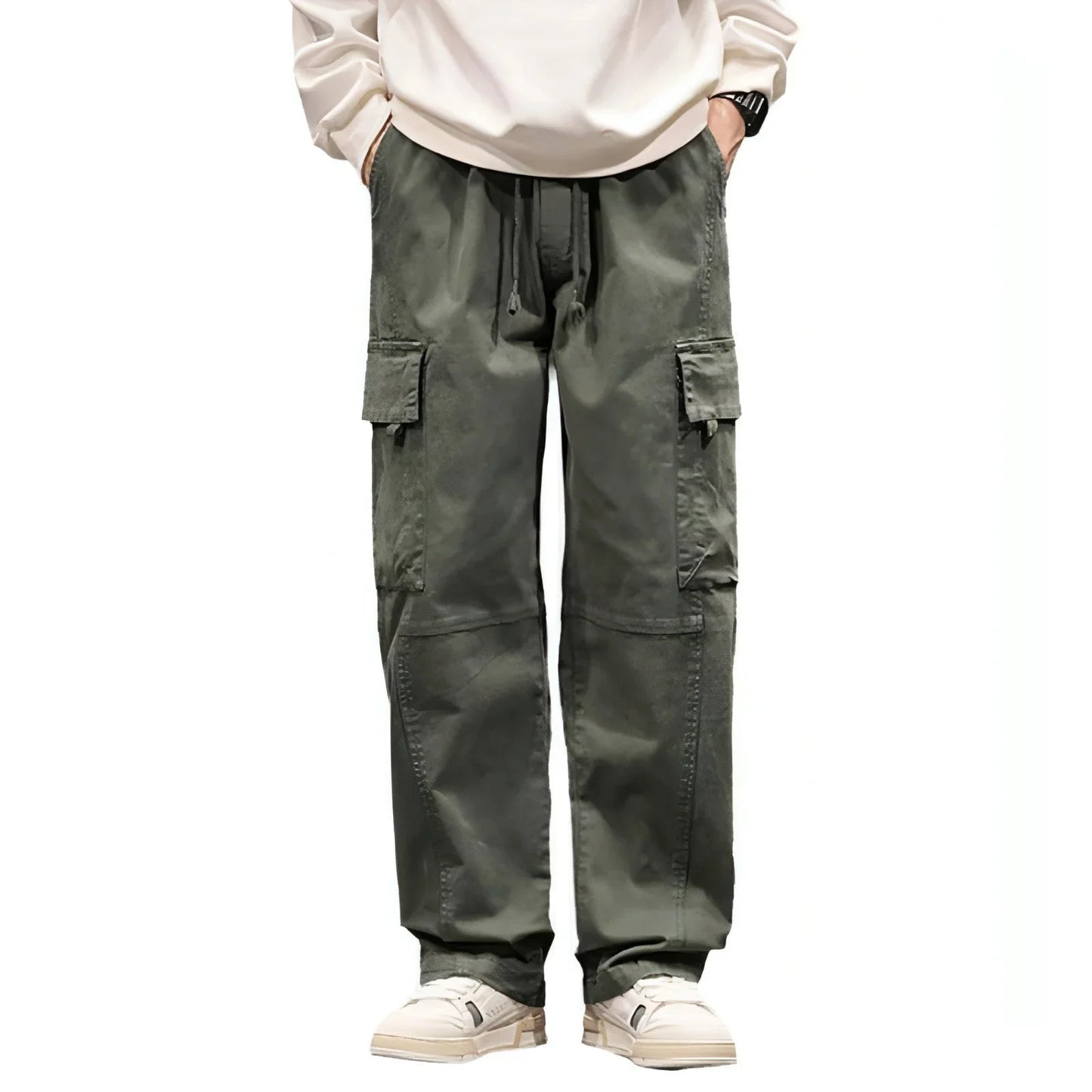 Autumn And Winter New Straight Loose Oversized Cargo Pants Jeans Men - Which Mark