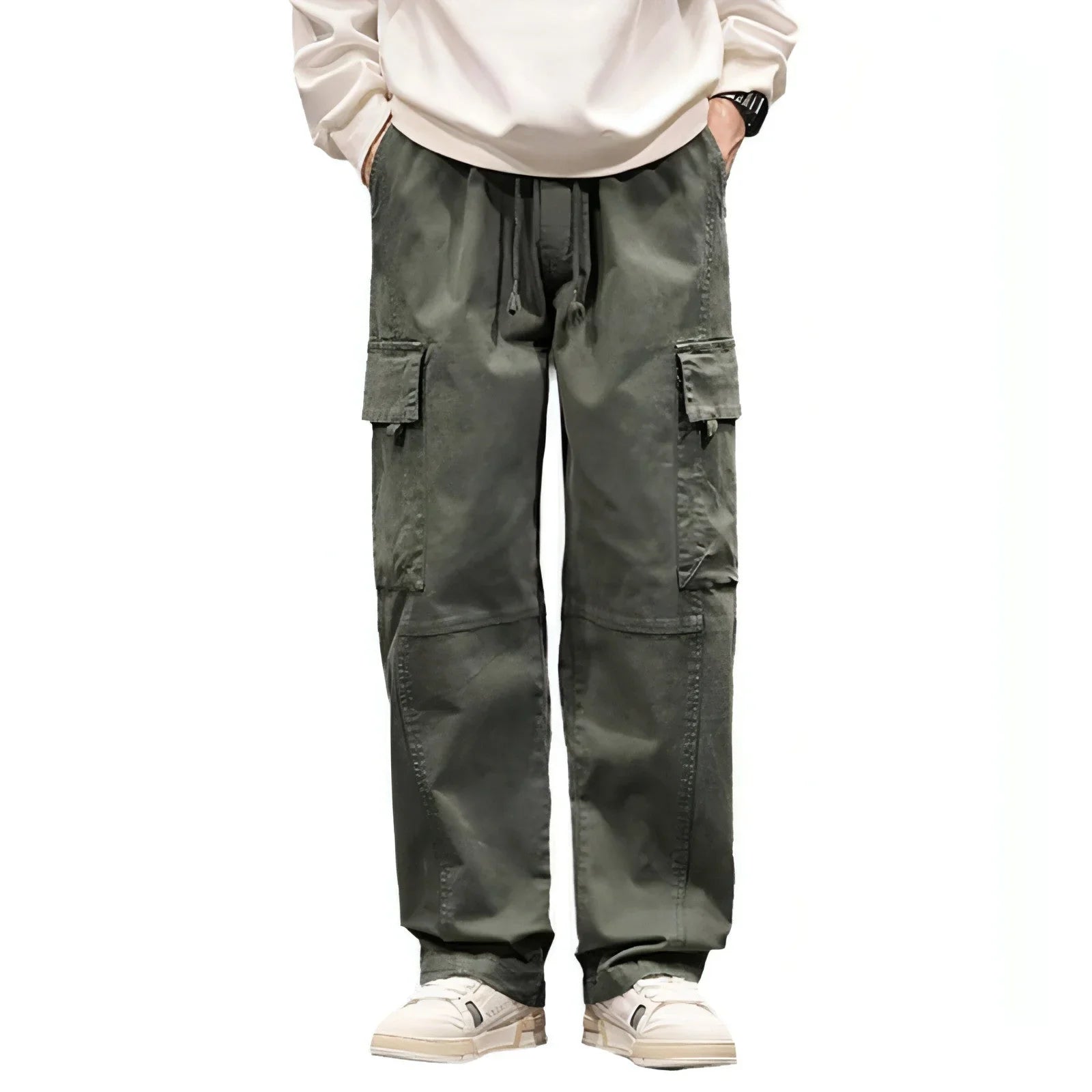 Autumn And Winter New Straight Loose Oversized Cargo Pants Jeans Men - Which Mark