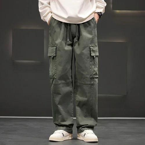 Autumn And Winter New Straight Loose Oversized Cargo Pants Jeans Men - Which Mark