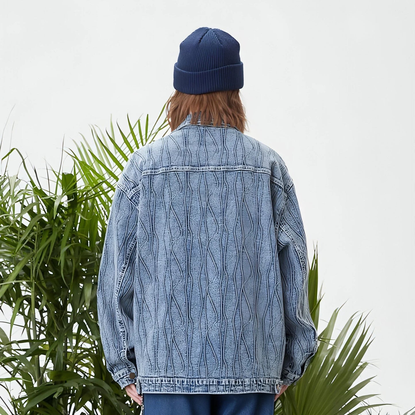 Jacquard Stone Washed Denim Jacket For Men And Women - Which Mark
