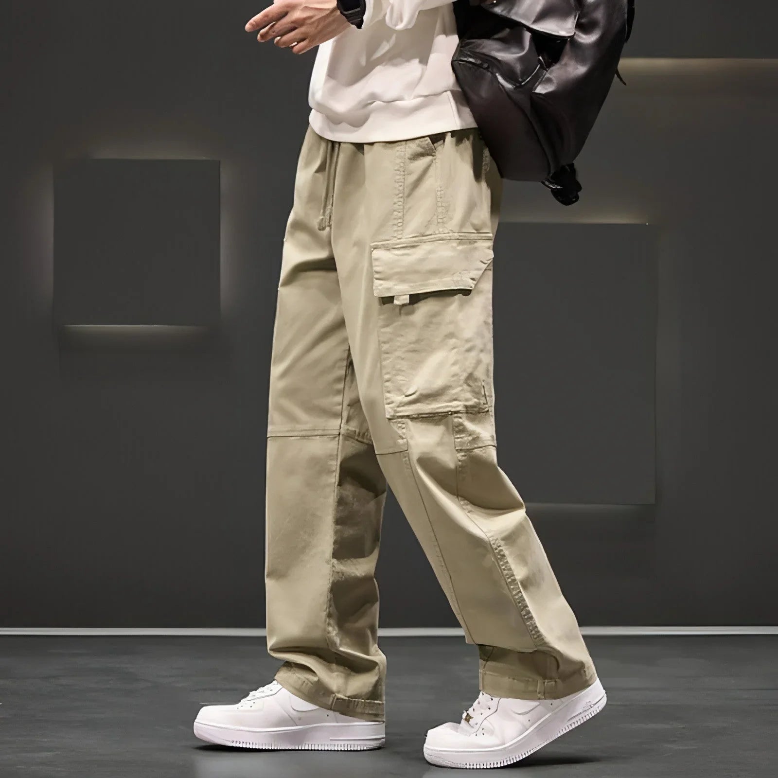 Autumn And Winter New Straight Loose Oversized Cargo Pants Jeans Men - Which Mark