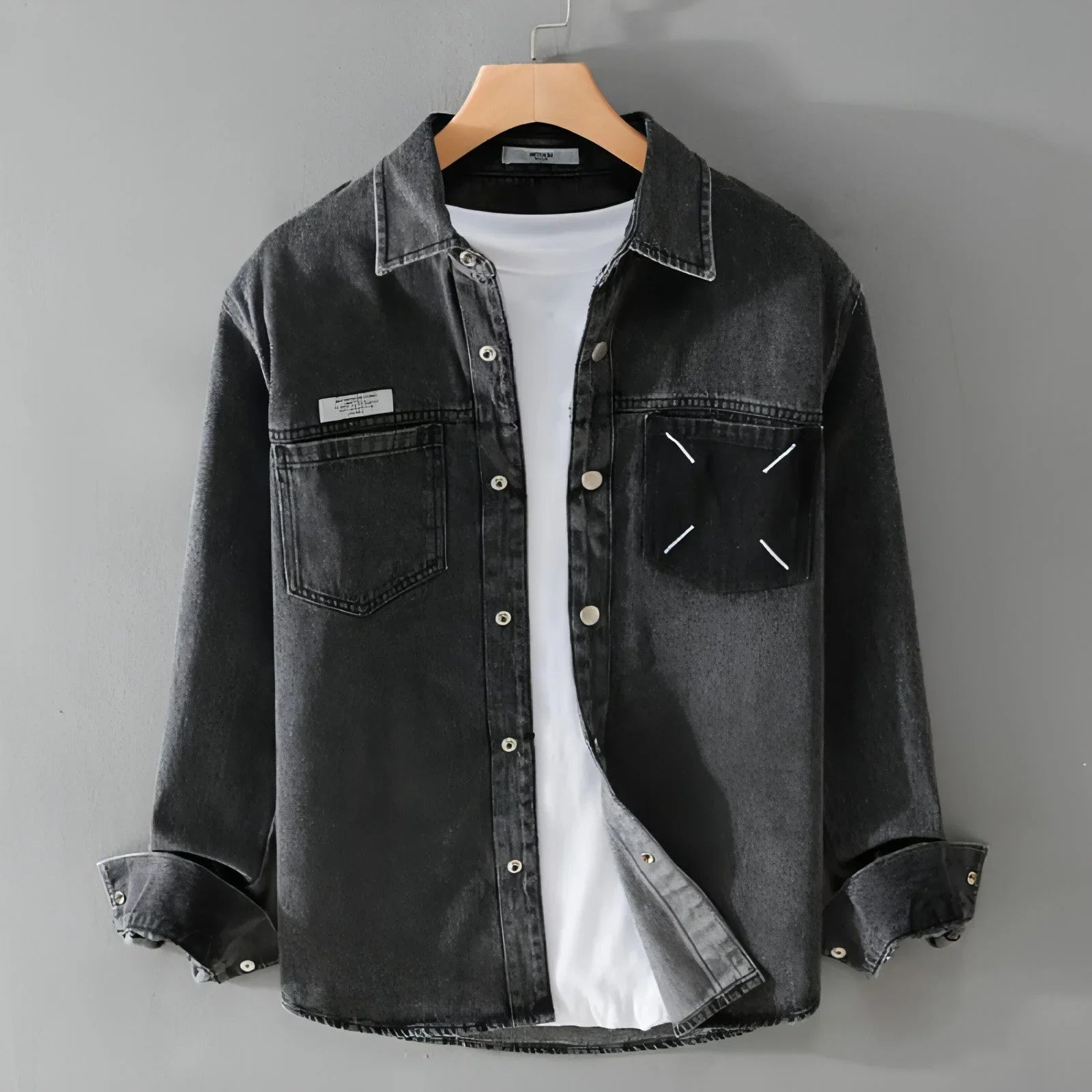 Men's Fashion Retro Denim Long-sleeved DressShirt - Which Mark