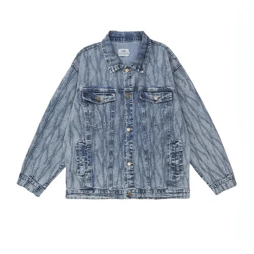Jacquard Stone Washed Denim Jacket For Men And Women - Which Mark