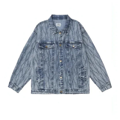 Jacquard Stone Washed Denim Jacket For Men And Women - Which Mark