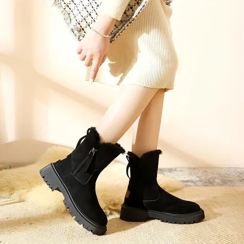 Women's Cotton-padded Shoes Winter New Fur Snow Boots Fleece-lined - Which Mark
