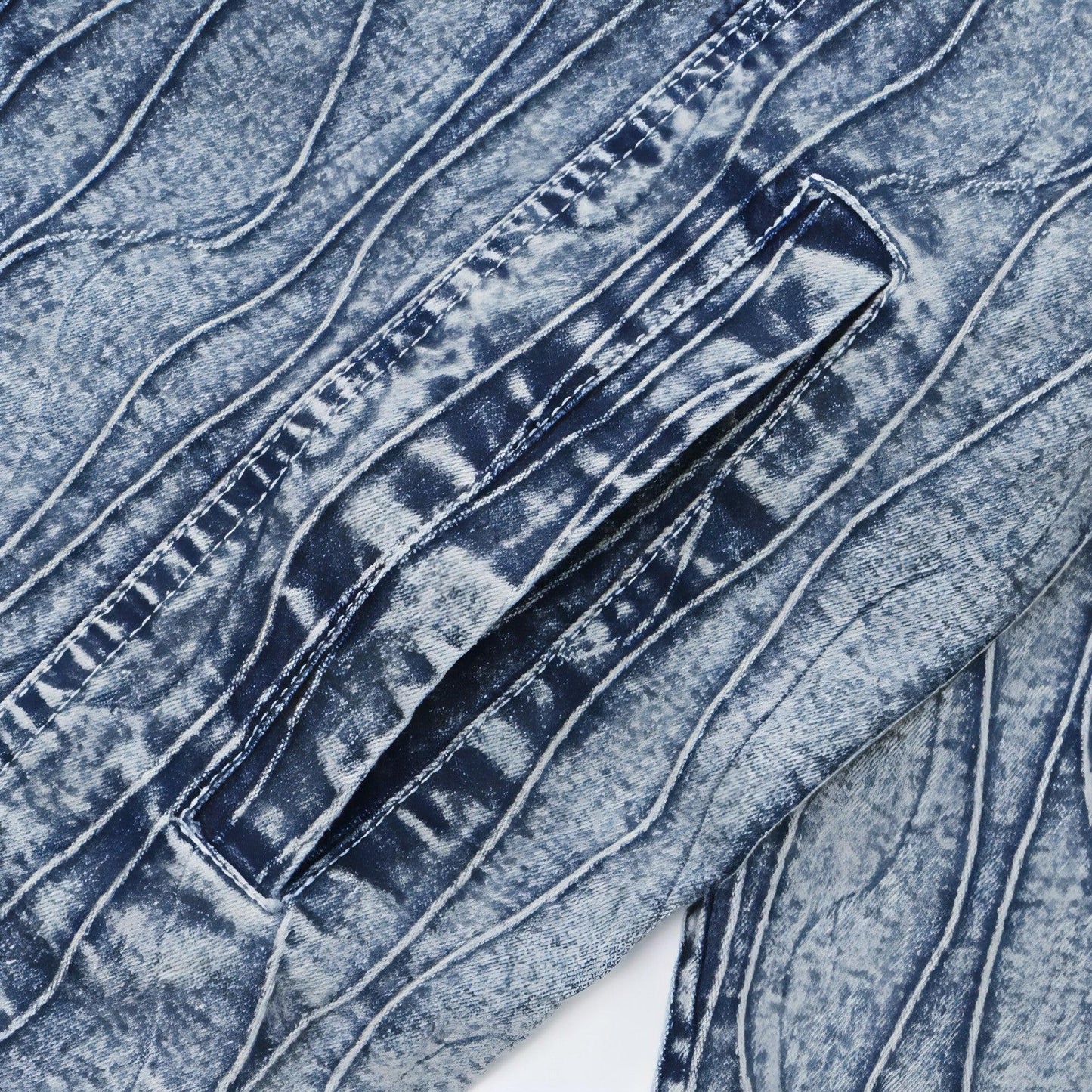 Jacquard Stone Washed Denim Jacket For Men And Women - Which Mark