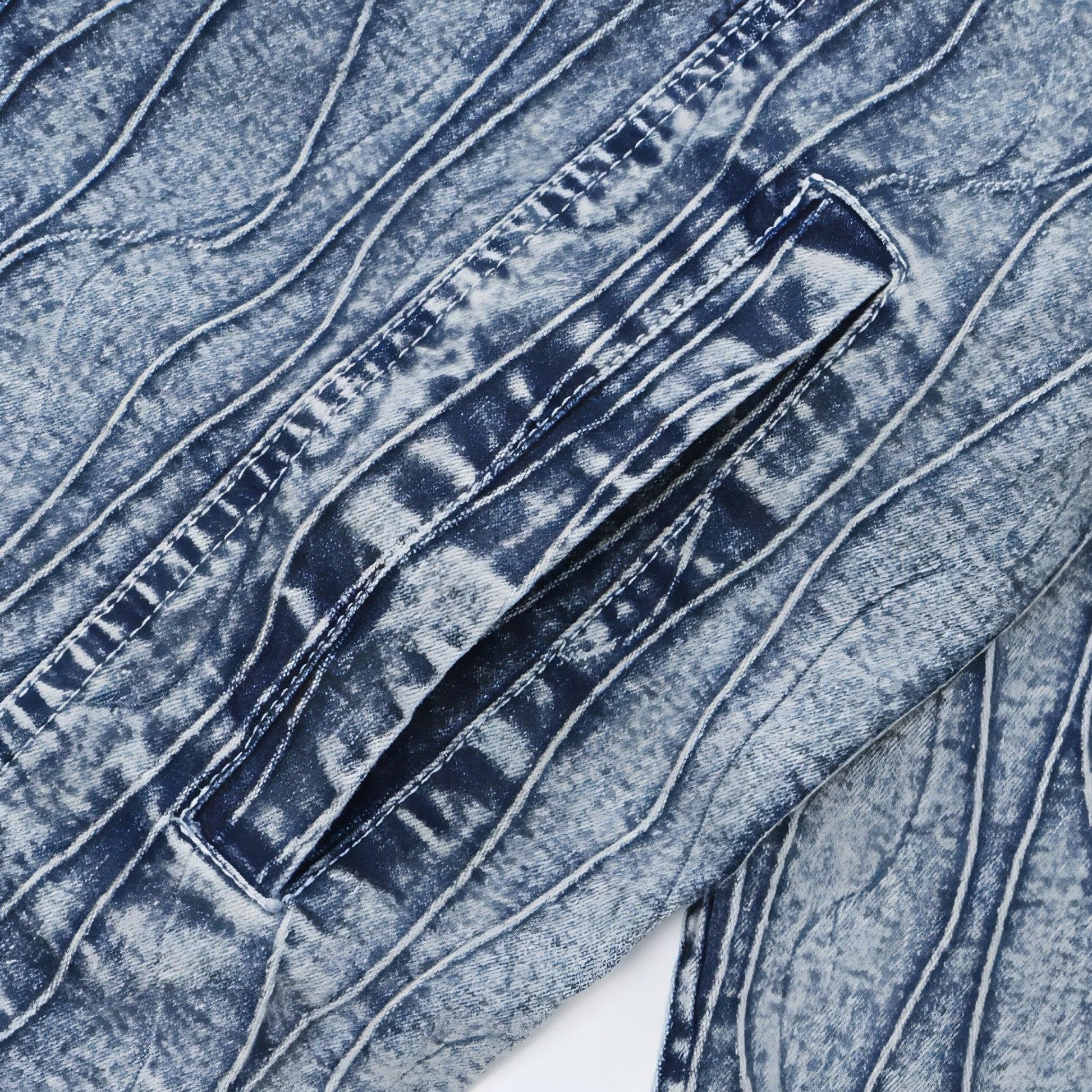 Jacquard Stone Washed Denim Jacket For Men And Women - Which Mark