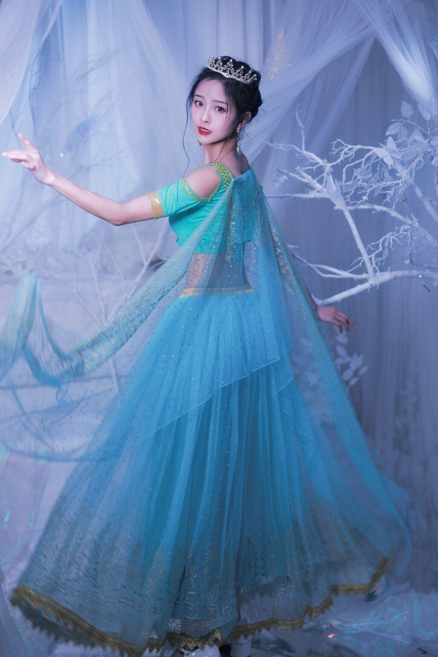 Belly Dance Outfit Indian Dance Jasmine Fancy Costume Party Cosplay - Which Mark