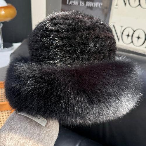 Mink fur hat women autumn winter fox fur bucket hat - Which Mark