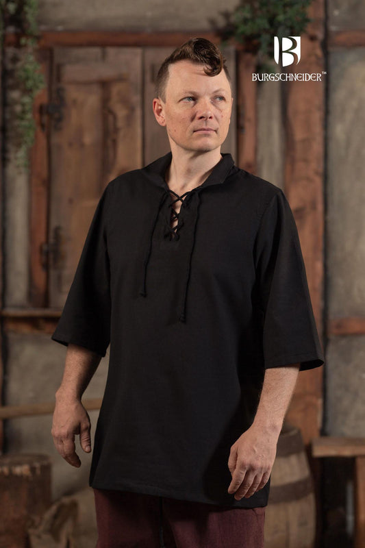 Summer Lace-Up Shirt Aton Black - Which Mark