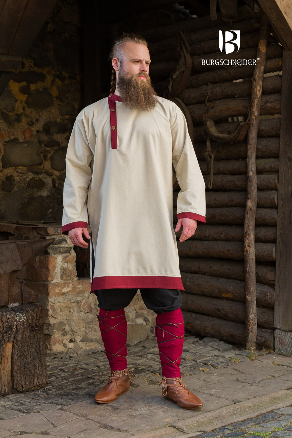Rus Tunic Tobiasz Natural/Bordeaux - Which Mark