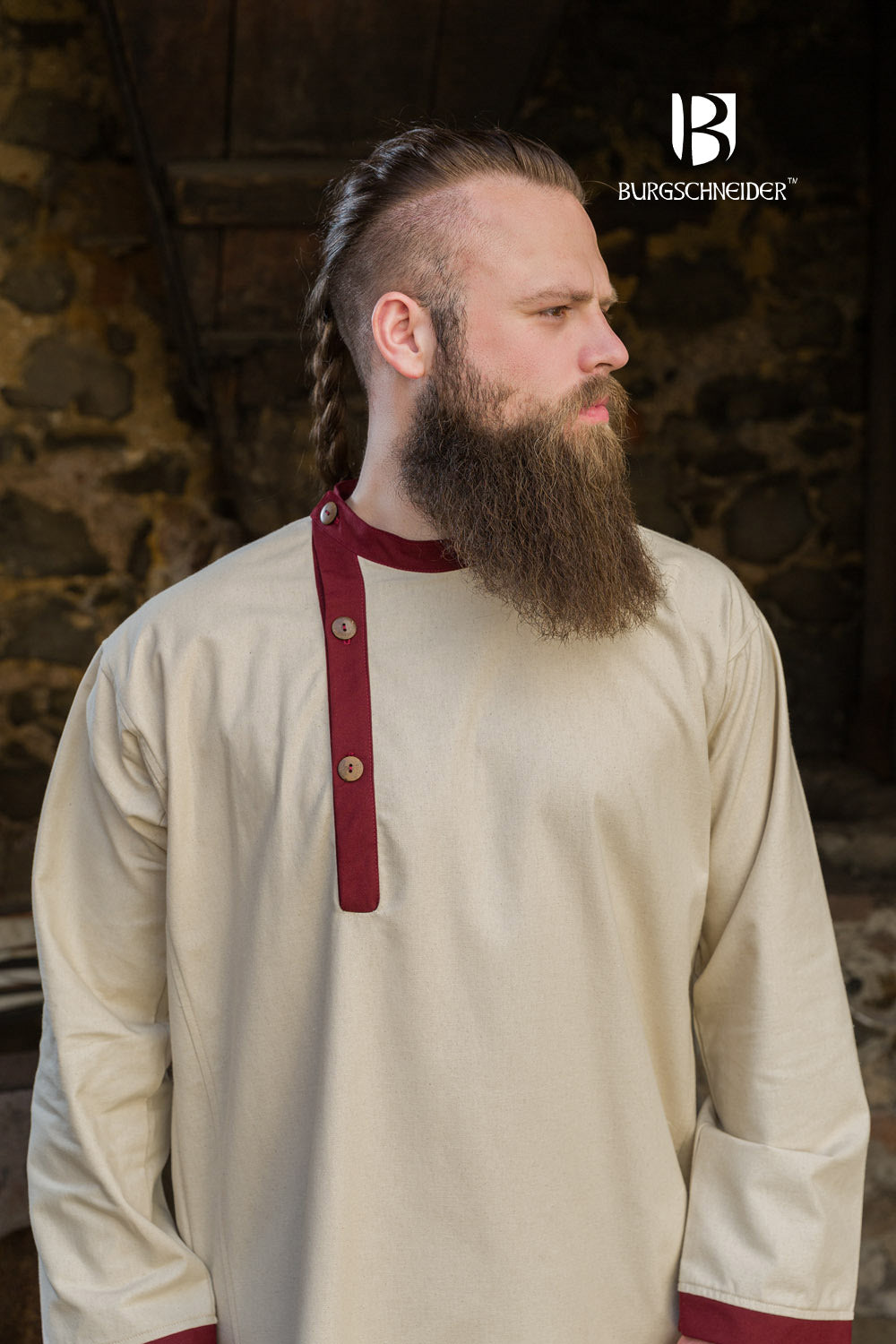 Rus Tunic Tobiasz Natural/Bordeaux - Which Mark