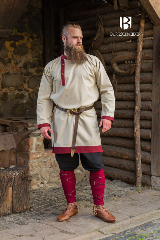 Rus Tunic Tobiasz Natural/Bordeaux - Which Mark