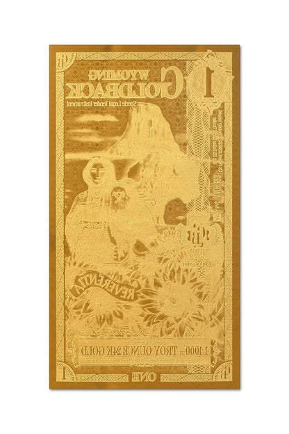WYOMING Goldback 1 Note Aurum (20 Pack) - 24k Gold Bills - Which Mark