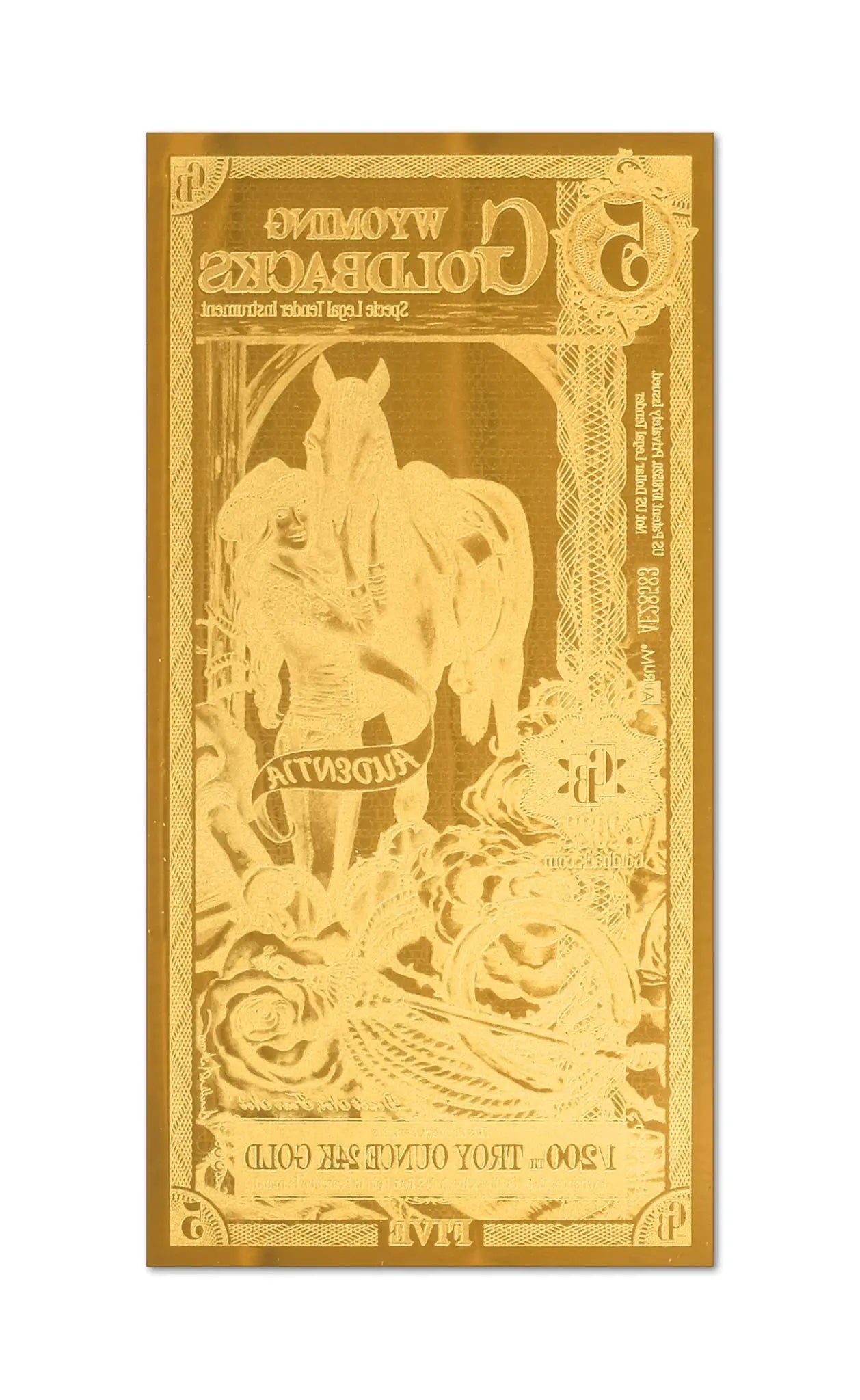 WYOMING Goldback 5 note Aurum (10 Pack) - 24k Gold Bills - Which Mark