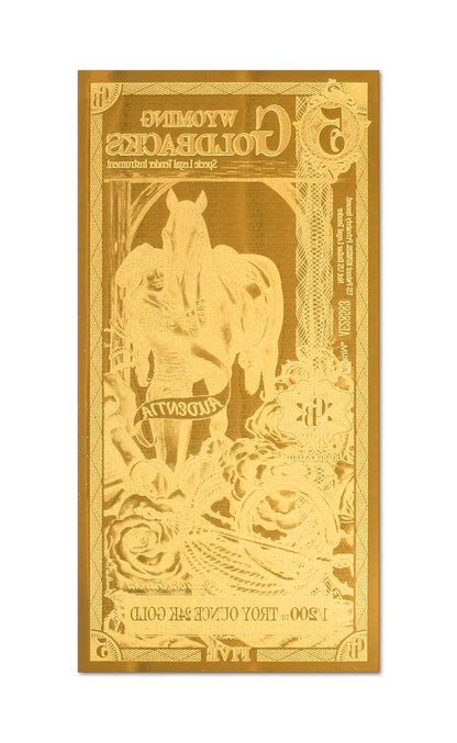 WYOMING Goldback 5 note Aurum (10 Pack) - 24k Gold Bills - Which Mark