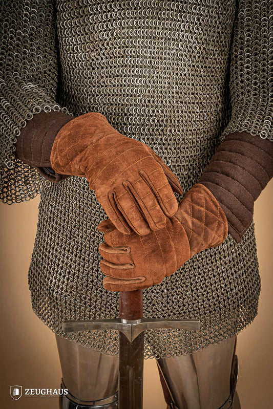 Suede Gloves for Gauntlets Brown - Which Mark