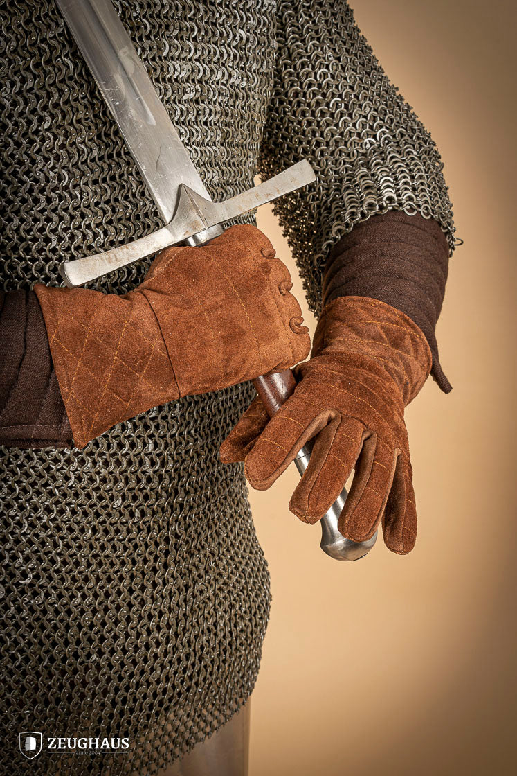 Suede Gloves for Gauntlets Brown - Which Mark
