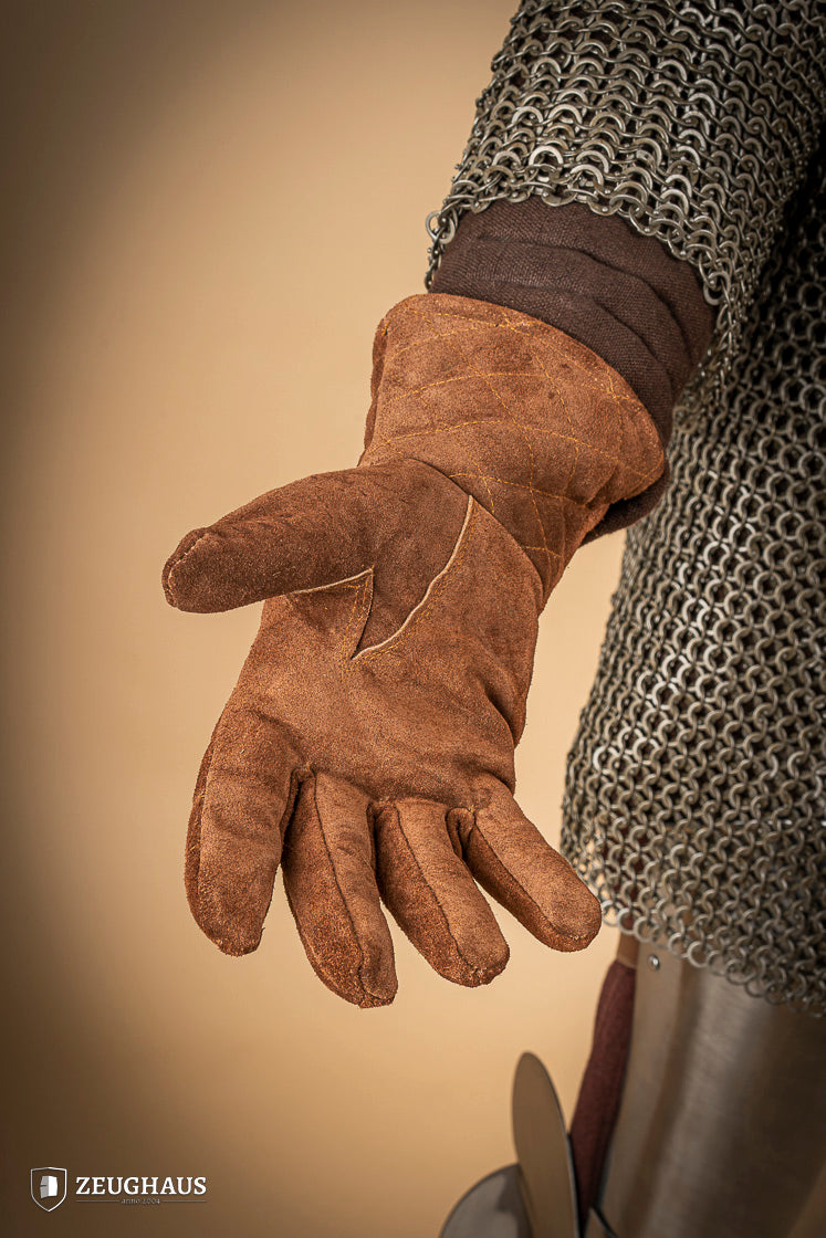 Suede Gloves for Gauntlets Brown - Which Mark