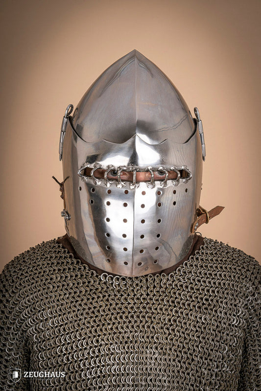 Bascinet Helmet with Visor 2mm Polished - Which Mark