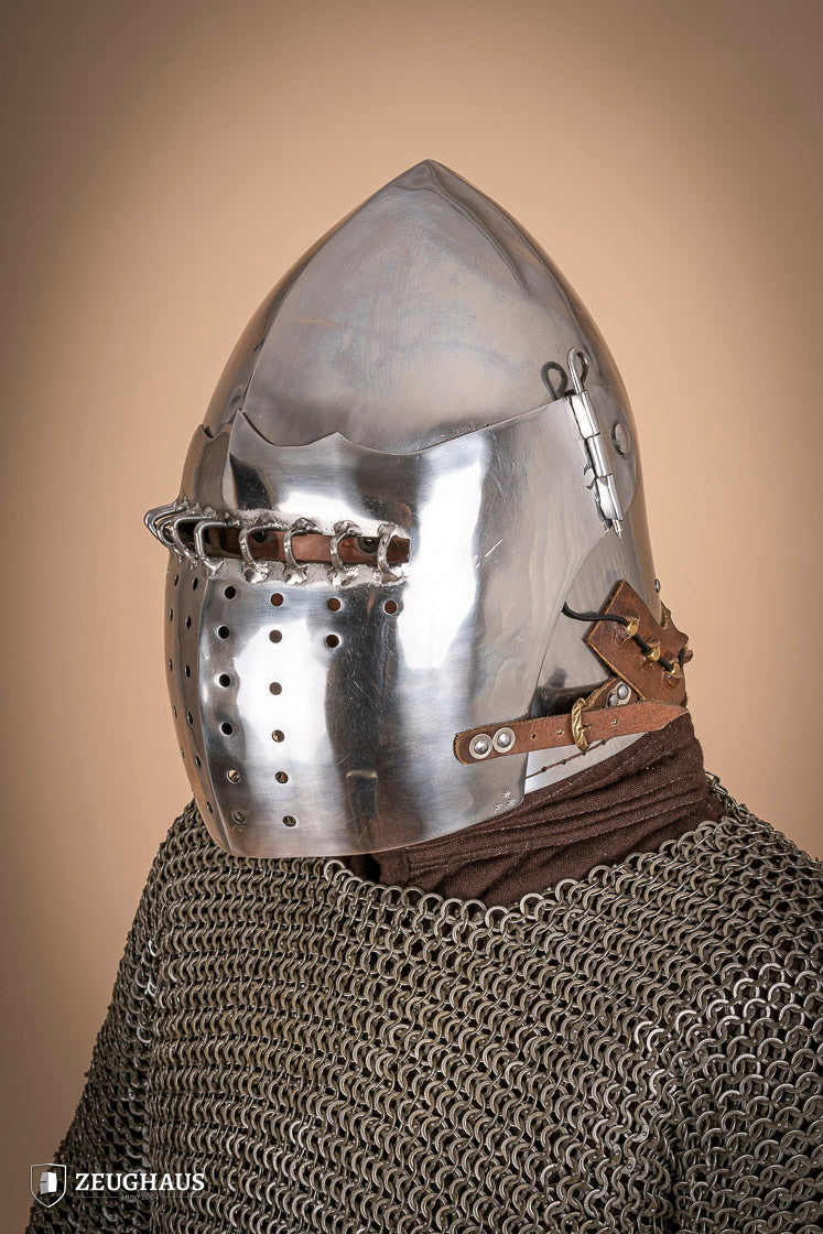 Bascinet Helmet with Visor 2mm Polished - Which Mark