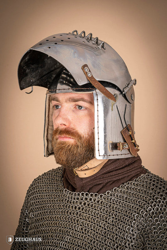 Bascinet Helmet with Visor 2mm Polished - Which Mark