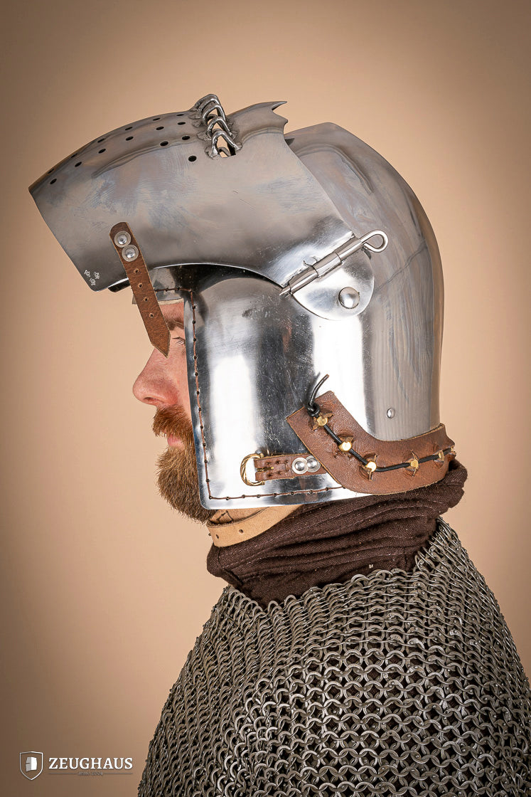 Bascinet Helmet with Visor 2mm Polished - Which Mark