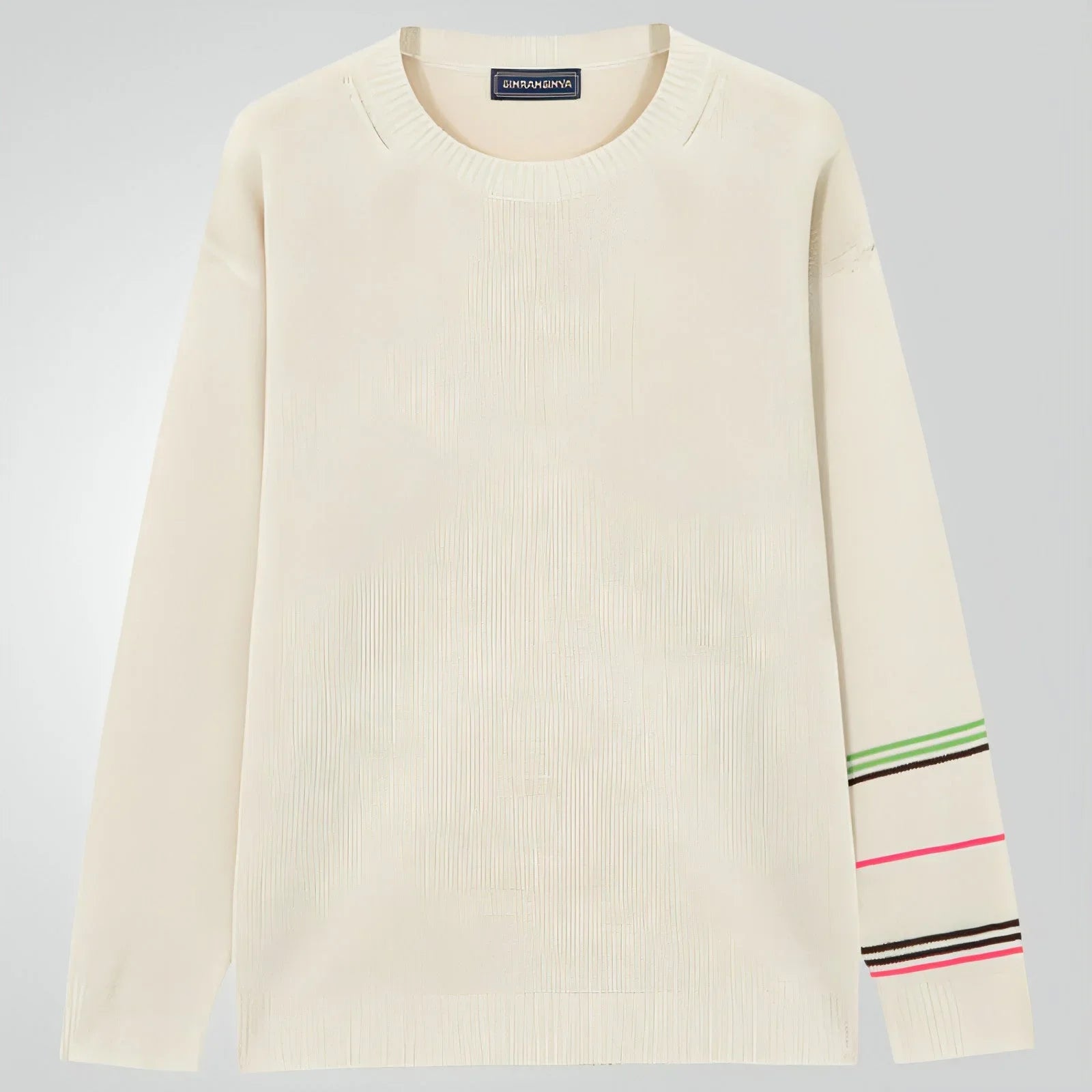 Round Neck Pullover Long Sleeve Base Lightweight Sweater - Which Mark