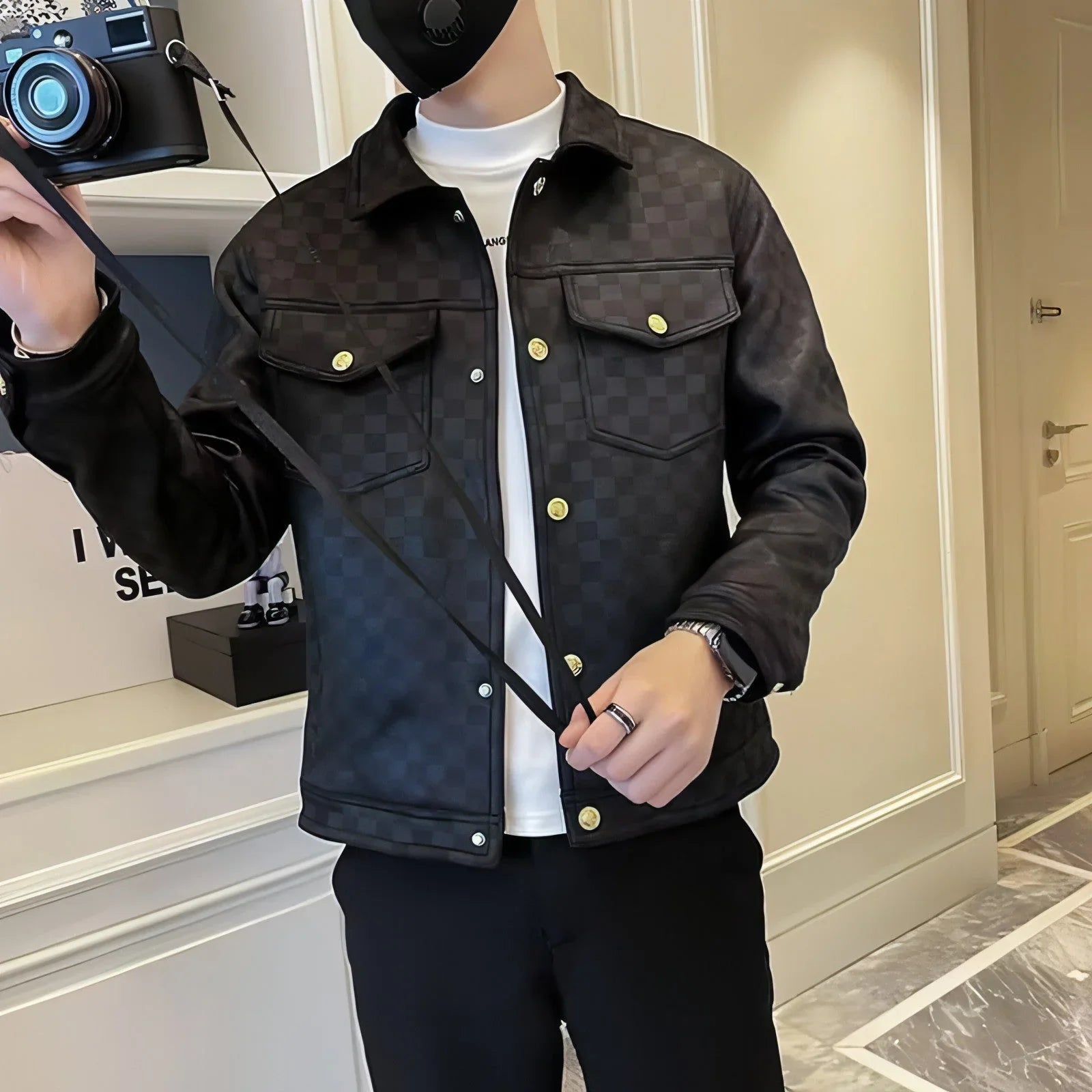Spring And Autumn Collar Jacket Fashion Men - Which Mark