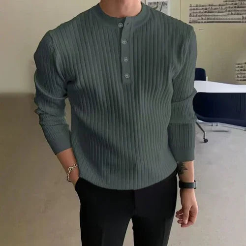 Men's Half-high Collar Button Sweater - Which Mark