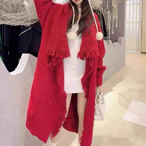 Long Alpaca Wool Sweater Coat Handmade Womens Clothing - Which Mark