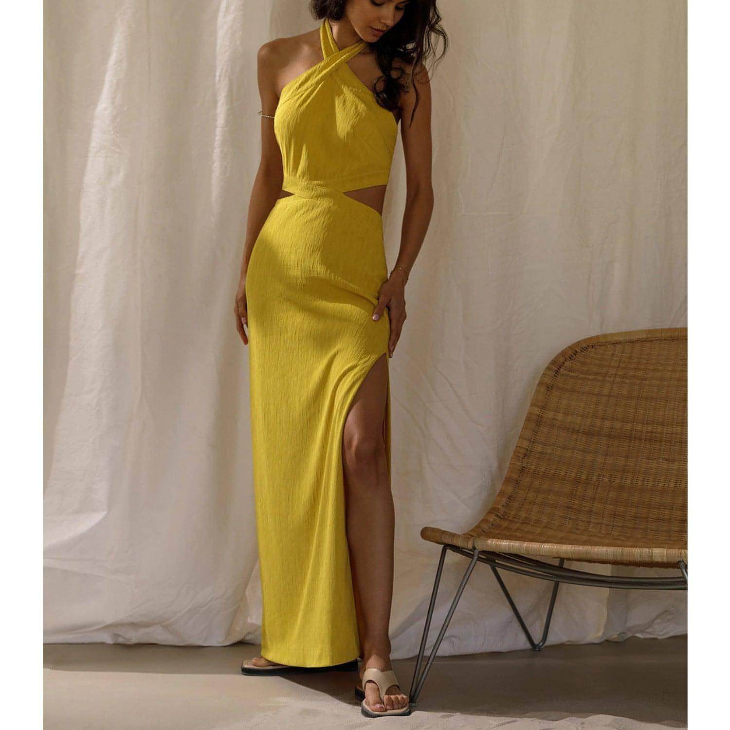 Women's Holiday Style Polyester Neck Dress - Which Mark