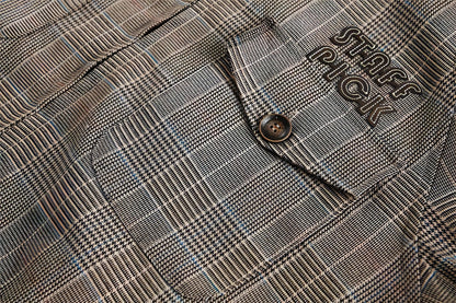 Plaid Loose-fitting Stand-up Collar Jacket Men And Women - Which Mark