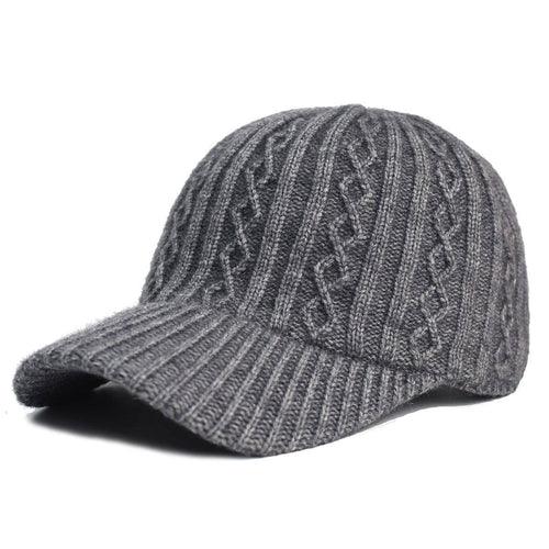 Knitting Wool Baseball Cap Korean Warm Solid Color Light Plate Peaked - Which Mark