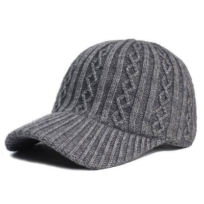 Knitting Wool Baseball Cap Korean Warm Solid Color Light Plate Peaked - Which Mark