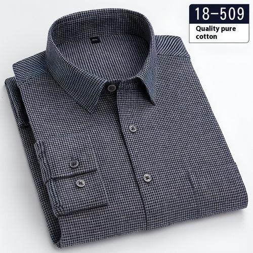 Men's Long Sleeve Solid Color Pocket Light Business DressShirt - Which Mark