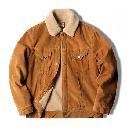 Men Retro Corduroy Lapel Jacket - Which Mark