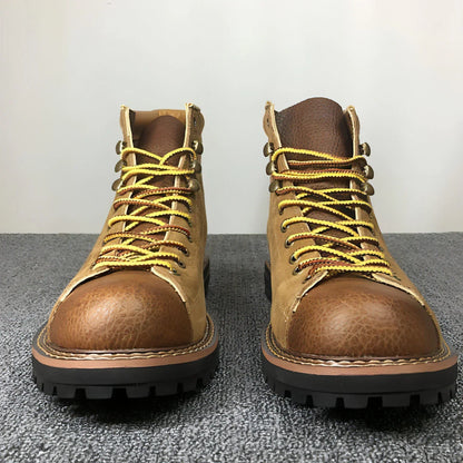 Autumn And Winter Men's Round Toe Fashion Casual Leather Shoes Martin - Which Mark