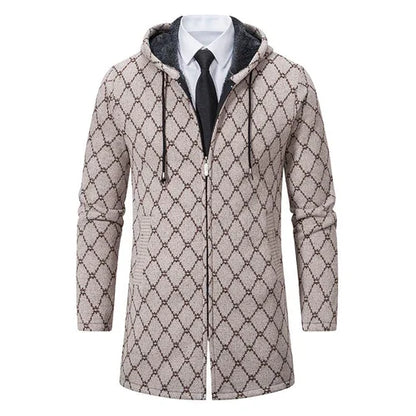 Men's Mid-length Sweater Fashion Casual Hooded Coat - Which Mark