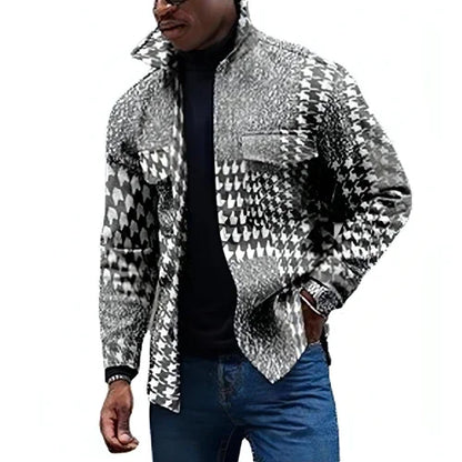 Youth Lapels Fashion Printed Jacket Men - Which Mark