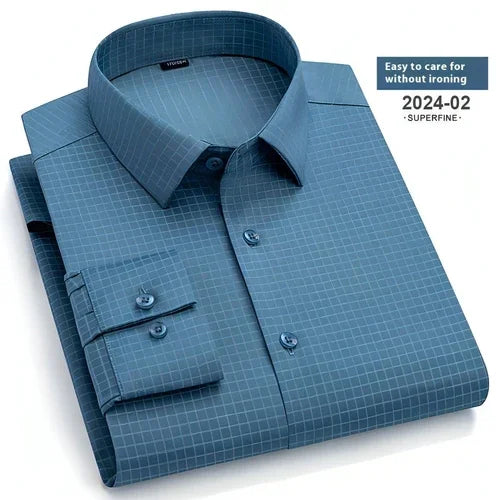 Spring And Autumn Fashion Floral Youth Men's Long-sleeved DressShirt - Which Mark