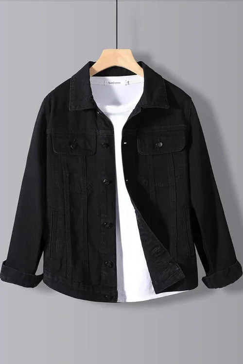 Men's Year Denim Clothes Black DressShirt - Which Mark