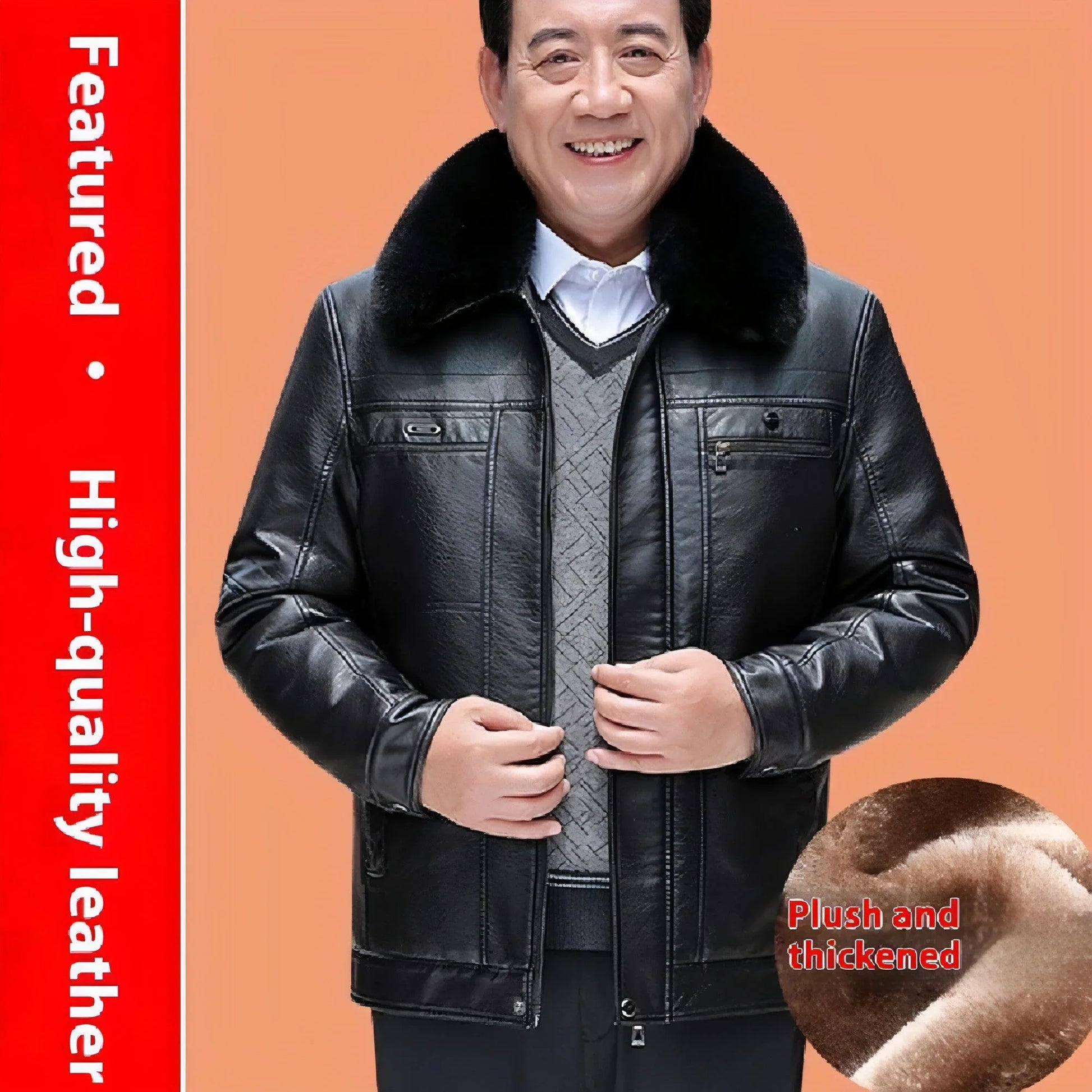 Fashion Personality Male Fleece-lined Leather Jacket Men - Which Mark