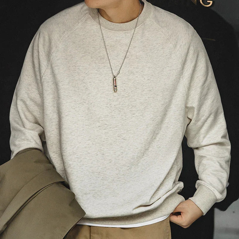 Men's Retro Washed Heavy Fabric Crewneck Sweater – Vintage Casual - Which Mark