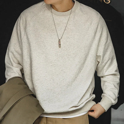 Men's Retro Washed Heavy Fabric Crewneck Sweater – Vintage Casual - Which Mark