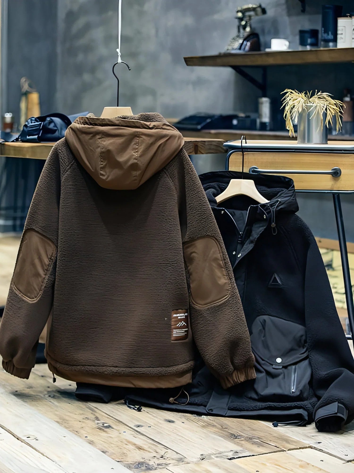 Lambswool Hooded Coat For Men Loose And Warm - Which Mark