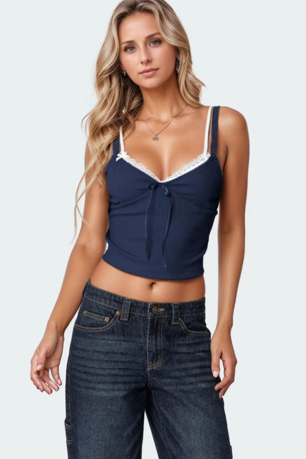 Lace Detail V-Neck Cami - Which Mark