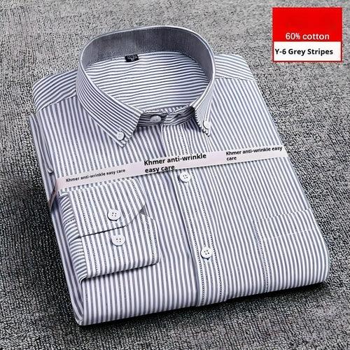 Men's Purified Cotton Long Sleeve DressShirt Anti-wrinkle Heartless - Which Mark